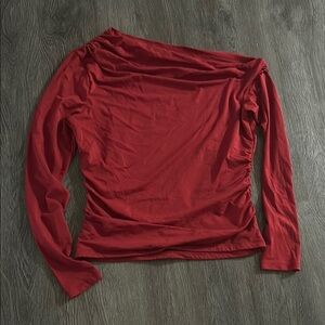 Elegant Red One-Shoulder Top